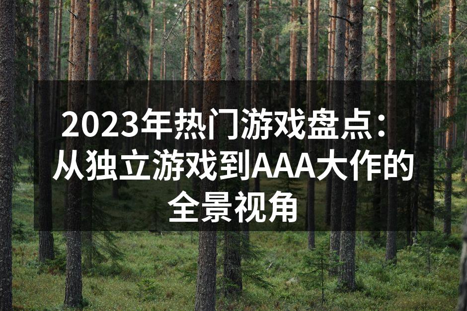2023年热门游戏排名图